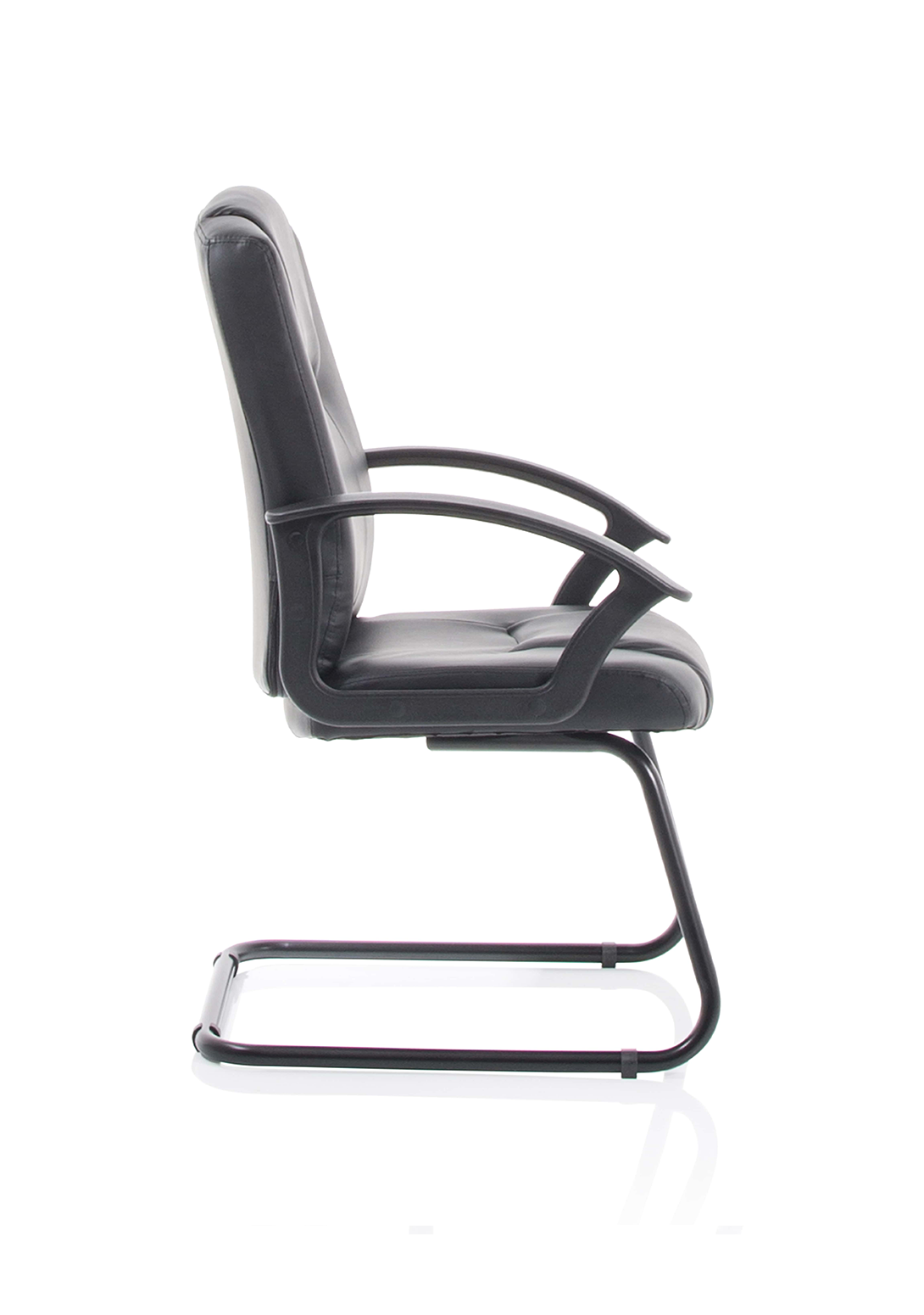 Bella Medium Back Black Bonded Leather Black Frame Cantilever Visitor Chair