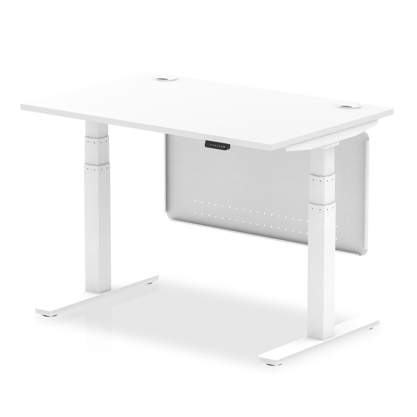 Air Height Adjustable Desk With Cable Ports With Steel Modesty Panel