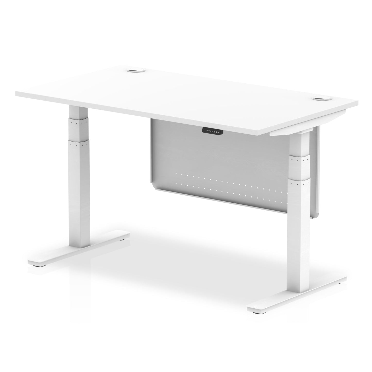 Air Height Adjustable Desk With Cable Ports With Steel Modesty Panel