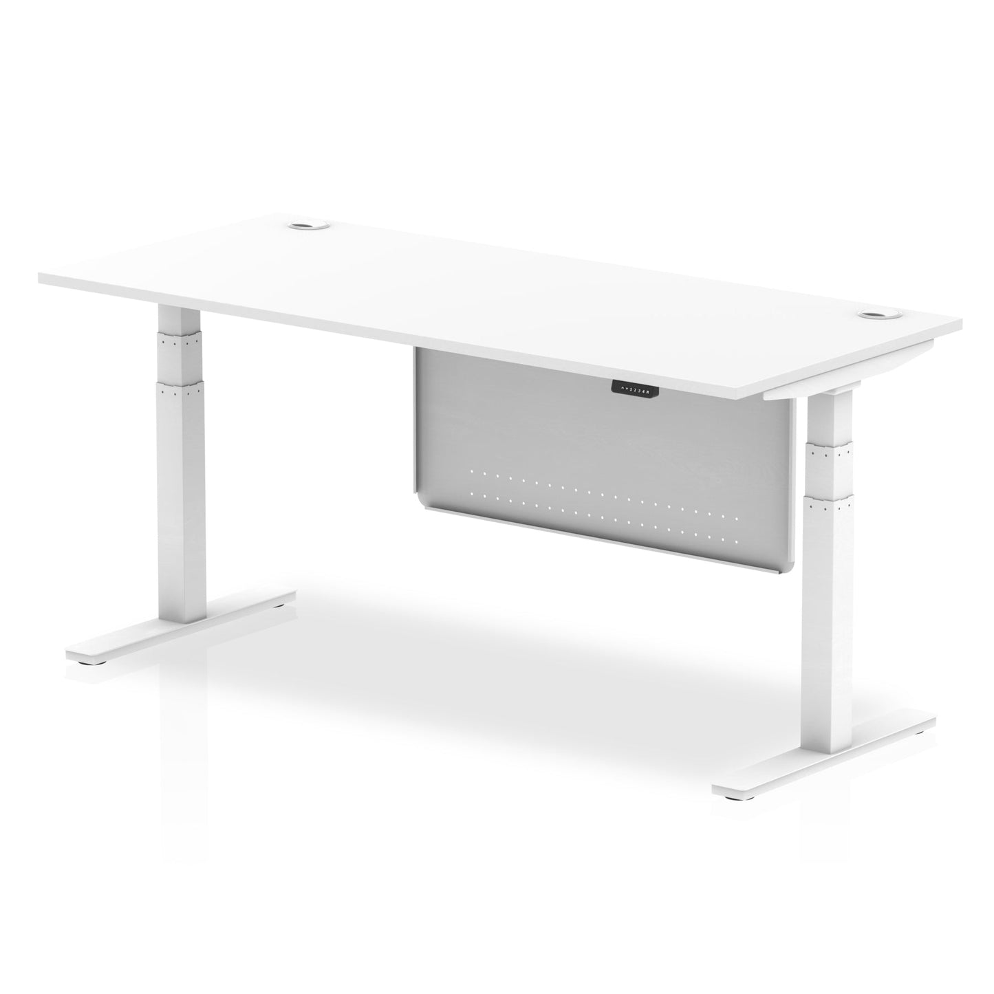 Air Height Adjustable Desk With Cable Ports With Steel Modesty Panel