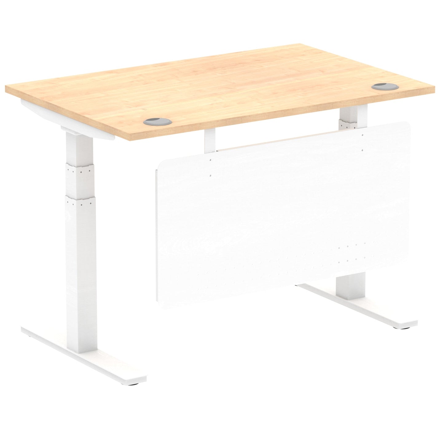 Air Height Adjustable Desk without Cable Ports with Steel Modesty Panel