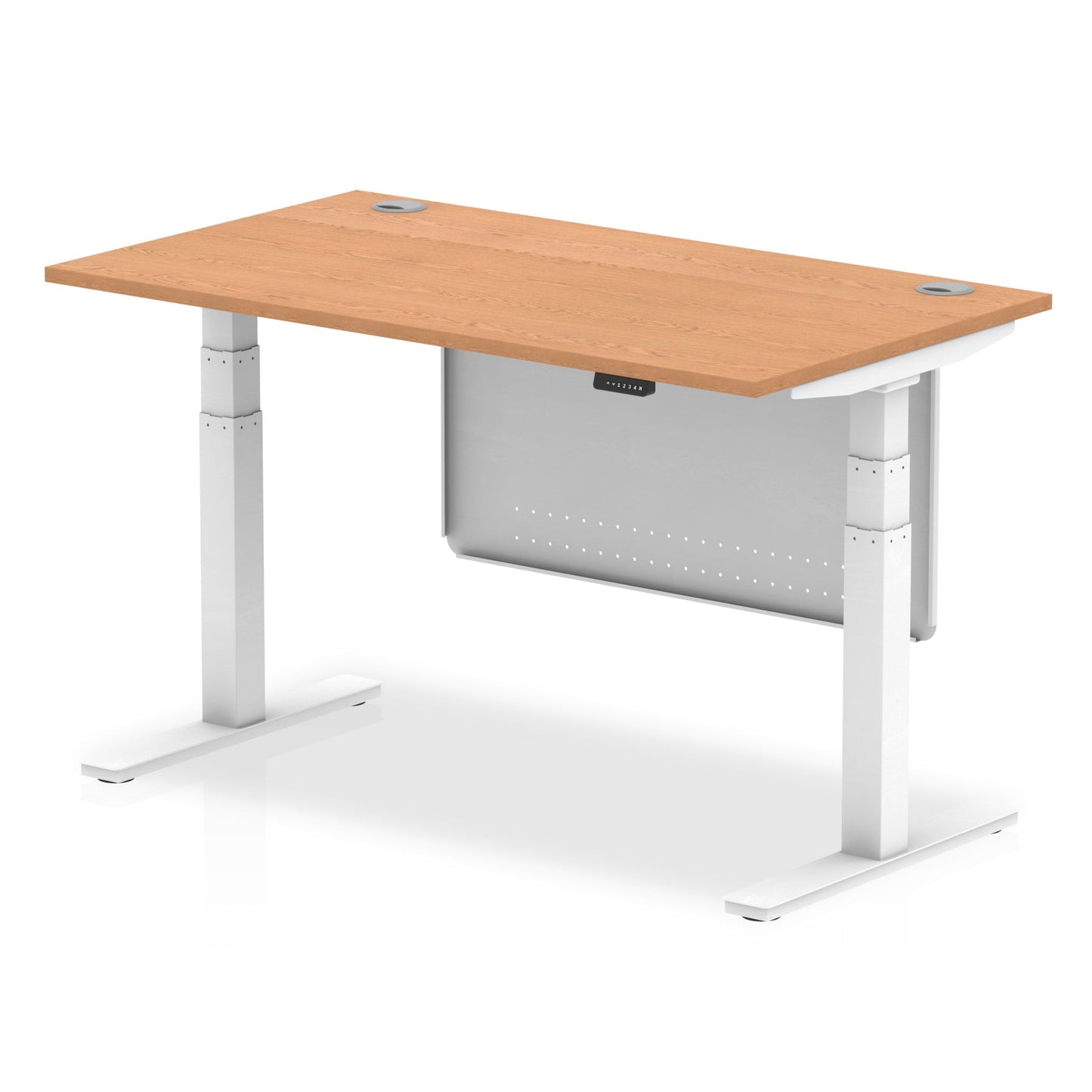 Air Height Adjustable Desk With Cable Ports With Steel Modesty Panel