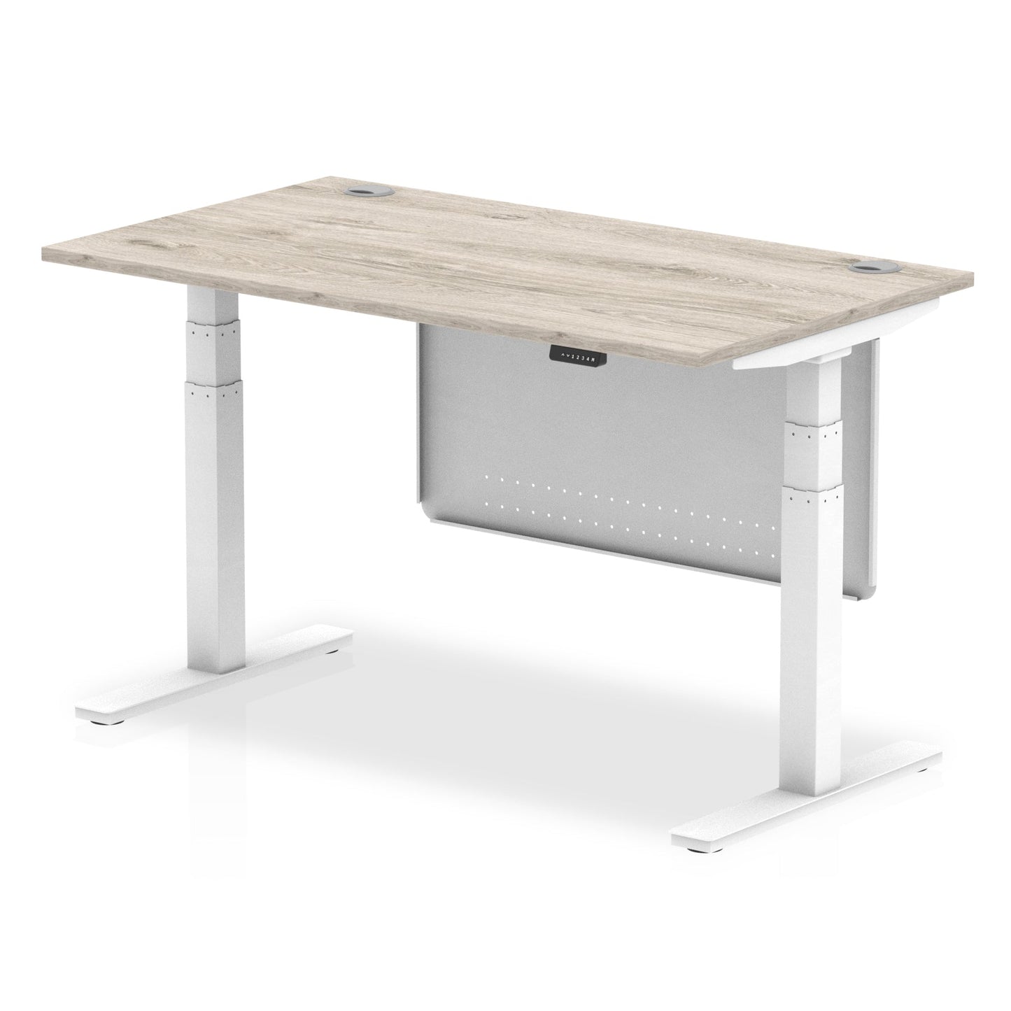 Air Height Adjustable Desk With Cable Ports With Steel Modesty Panel