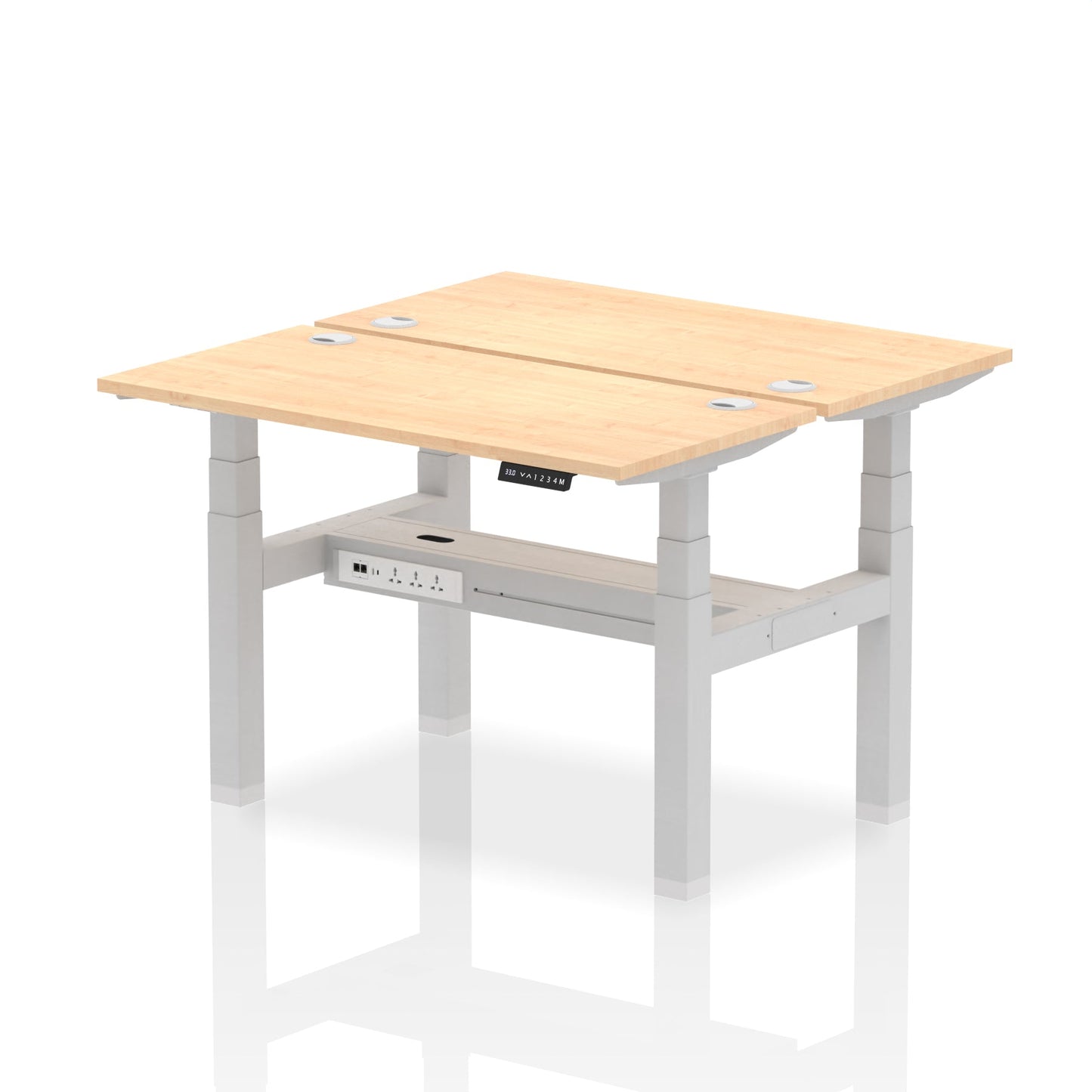 Air Back-to-Back Slimline Height Adjustable Bench Desk - 2 Person