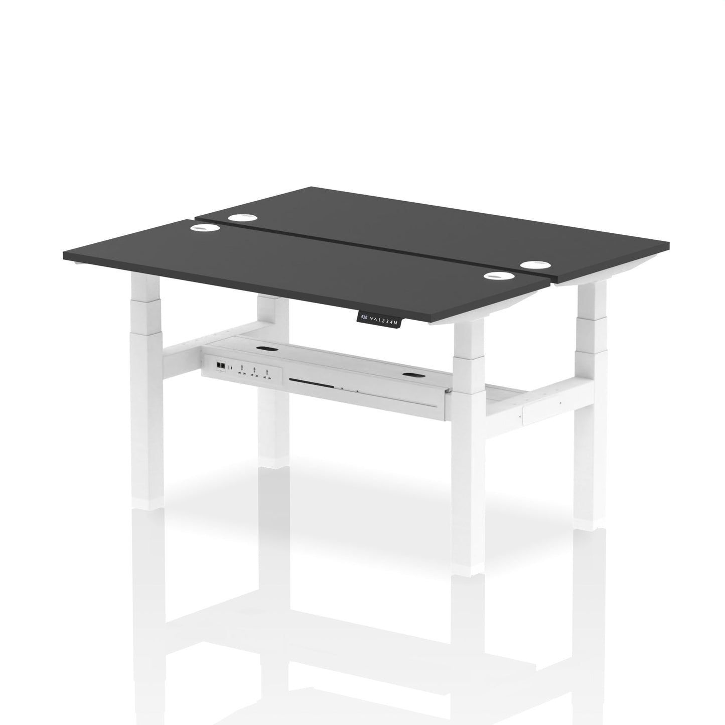 Air Back-to-Back Slimline Height Adjustable Bench Desk - 2 Person