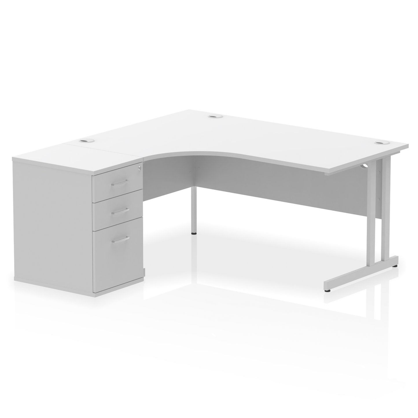 Impulse 1600mm Cantilever Left Crescent Desk Workstation