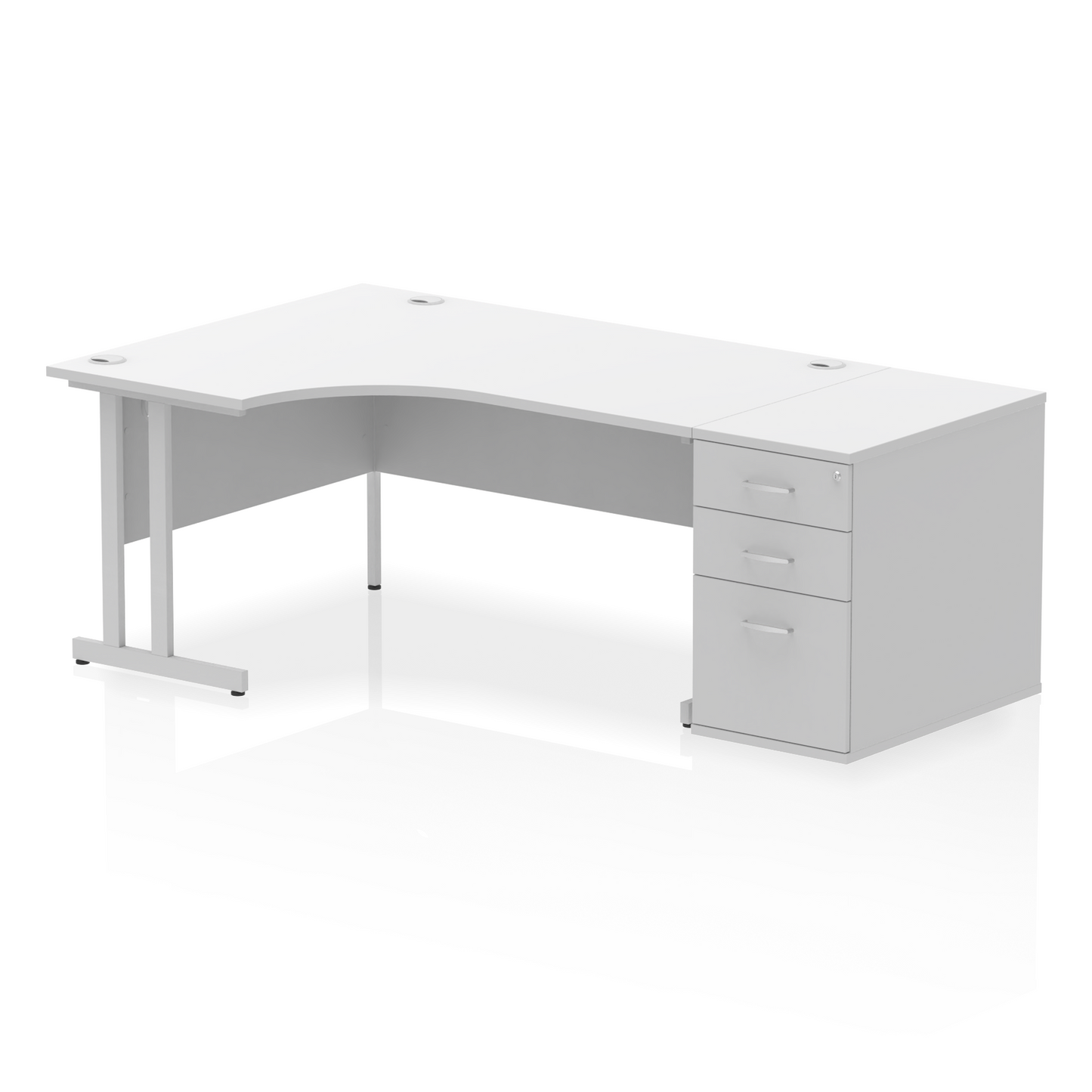 Impulse 1600mm Cantilever Left Crescent Desk Workstation