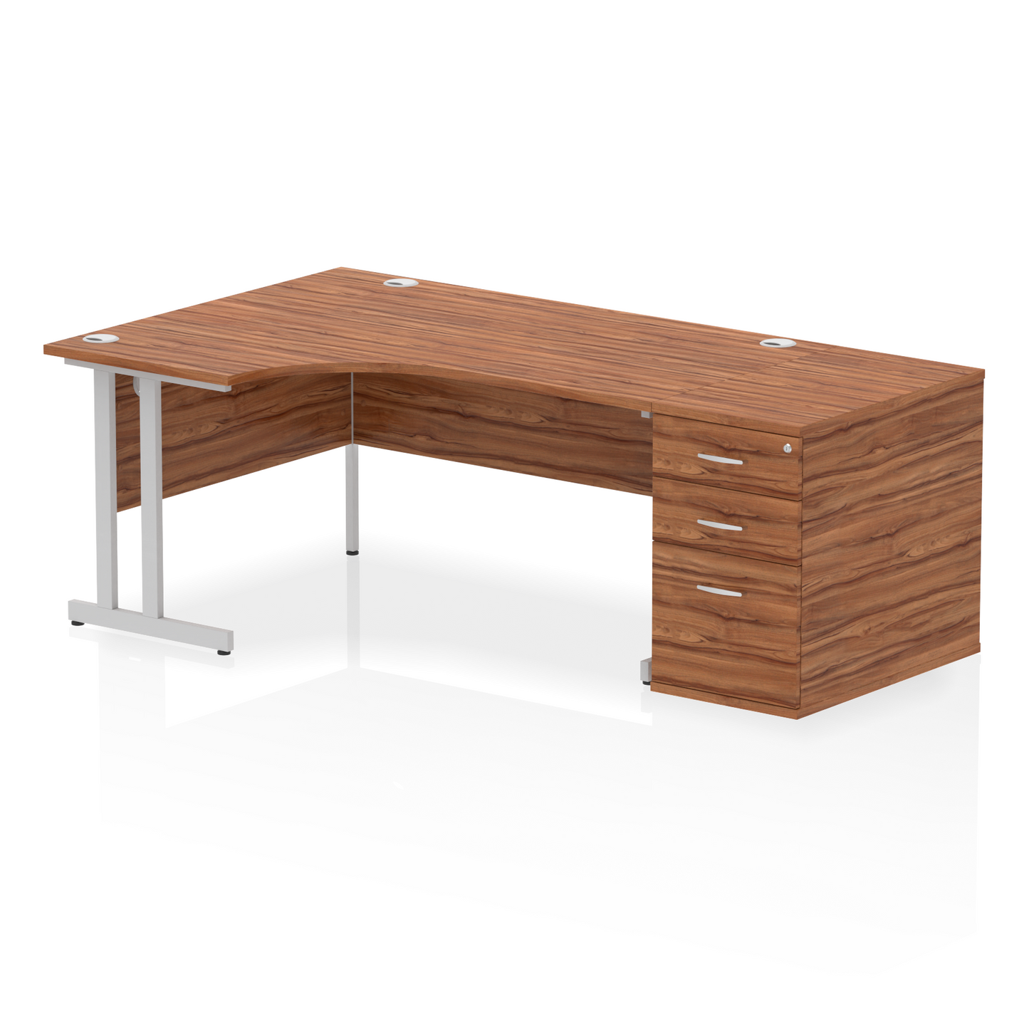 Impulse 1600mm Cantilever Left Crescent Desk Workstation