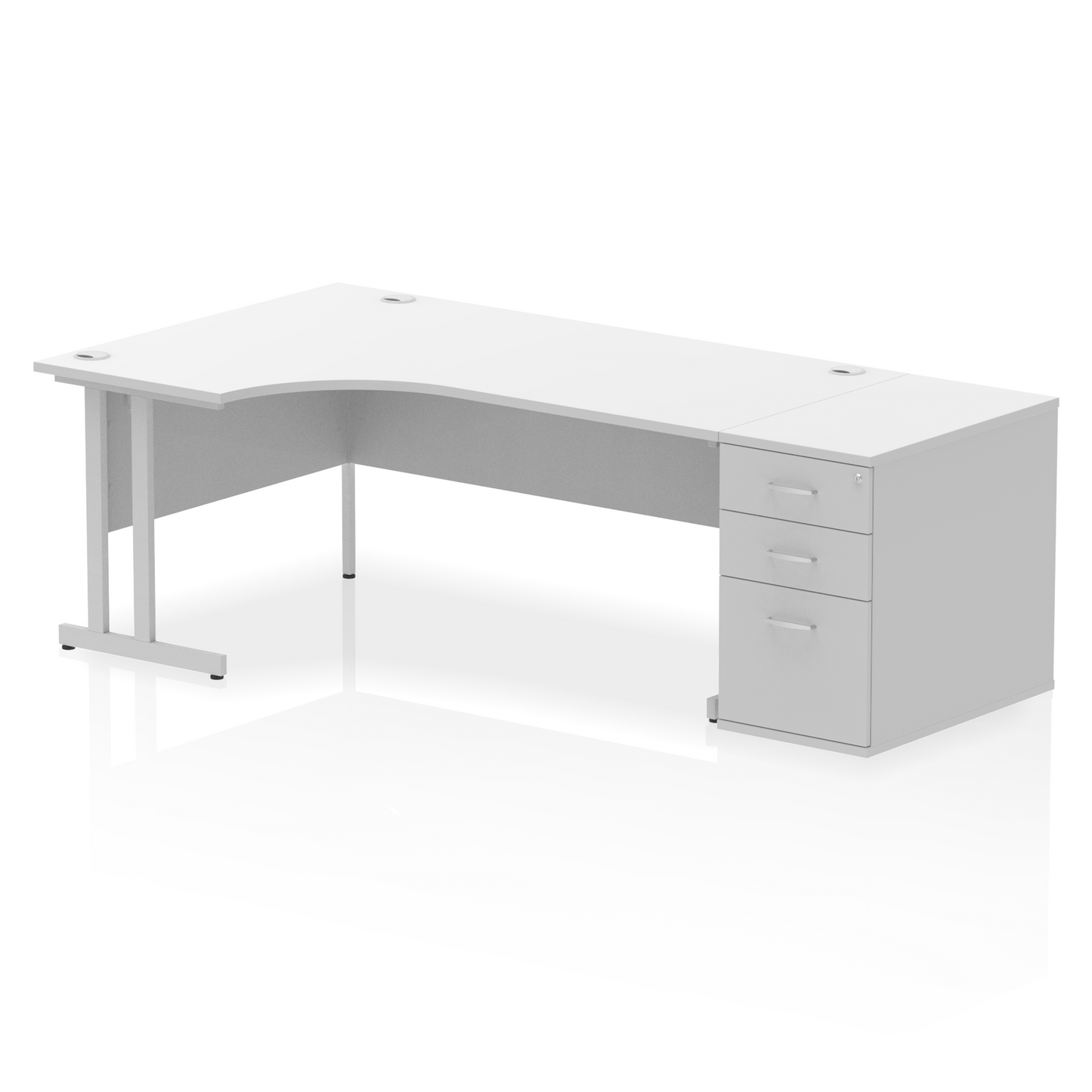 Impulse 1800mm Cantilever Left Crescent Desk Workstation