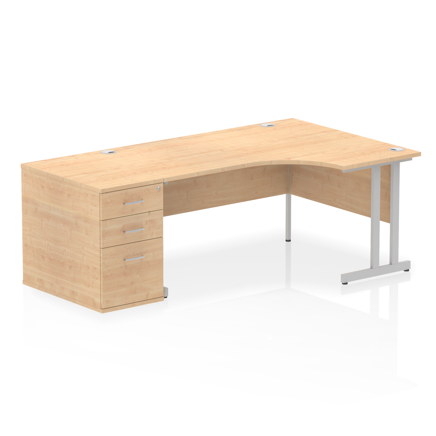 Impulse 1600mm Cantilever Right Crescent Desk Workstation