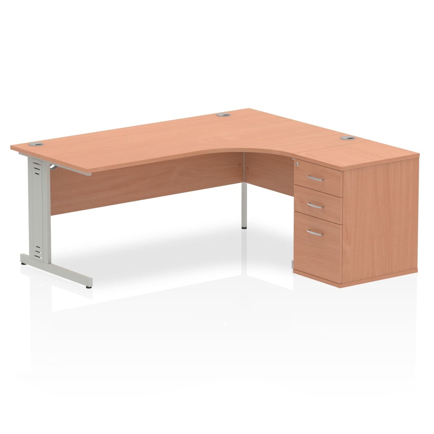 Impulse 1800mm Cable Managed Right Crescent Desk Workstation