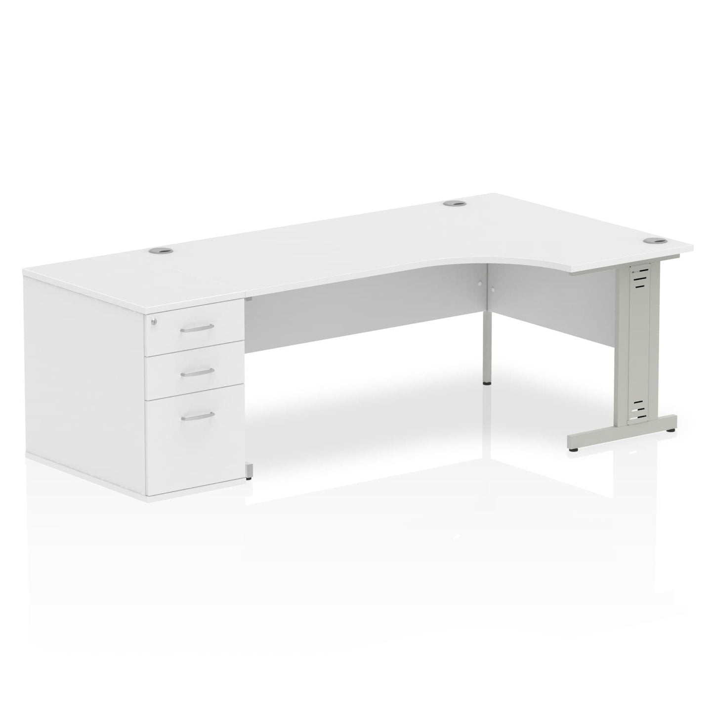 Impulse 1800mm Cable Managed Right Crescent Desk Workstation