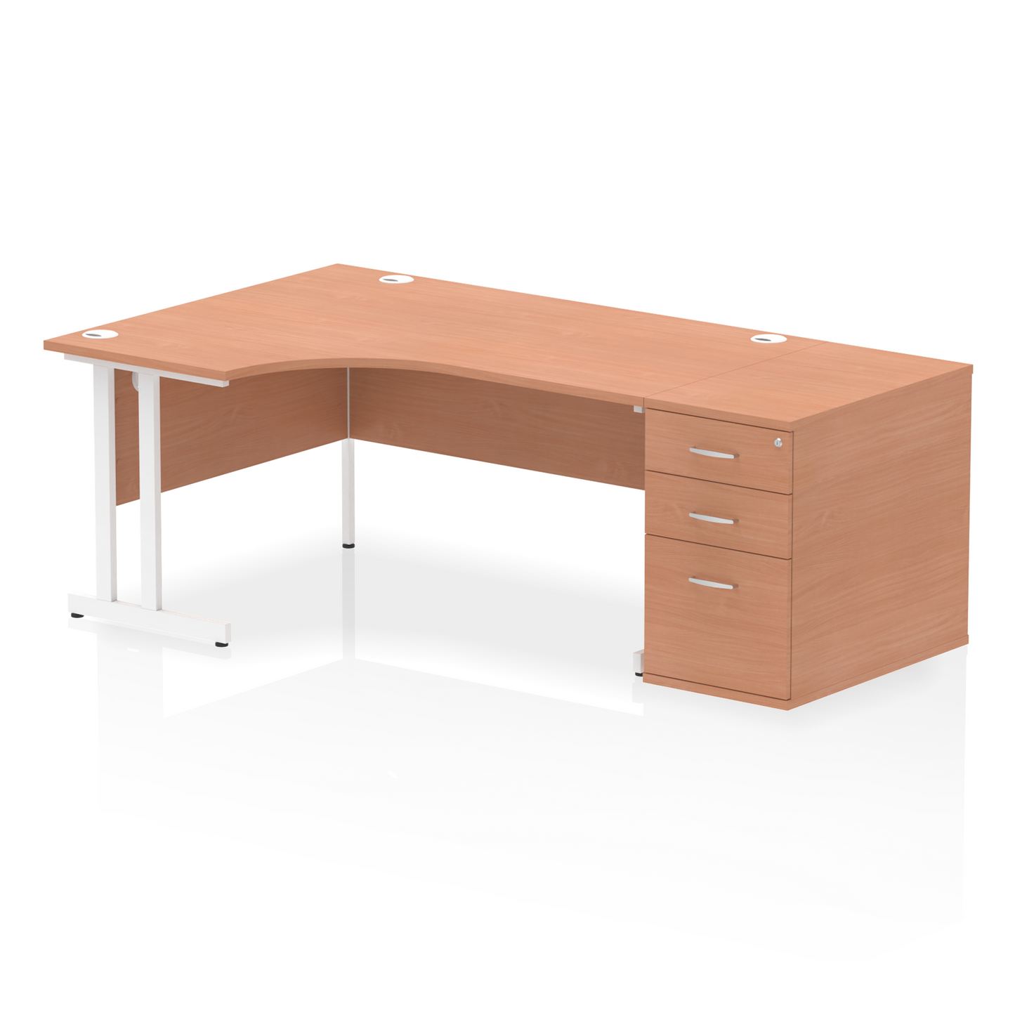 Impulse 1600mm Cantilever Left Crescent Desk Workstation