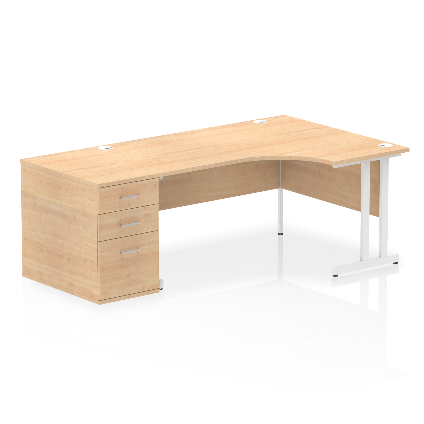 Impulse 1600mm Cantilever Right Crescent Desk Workstation