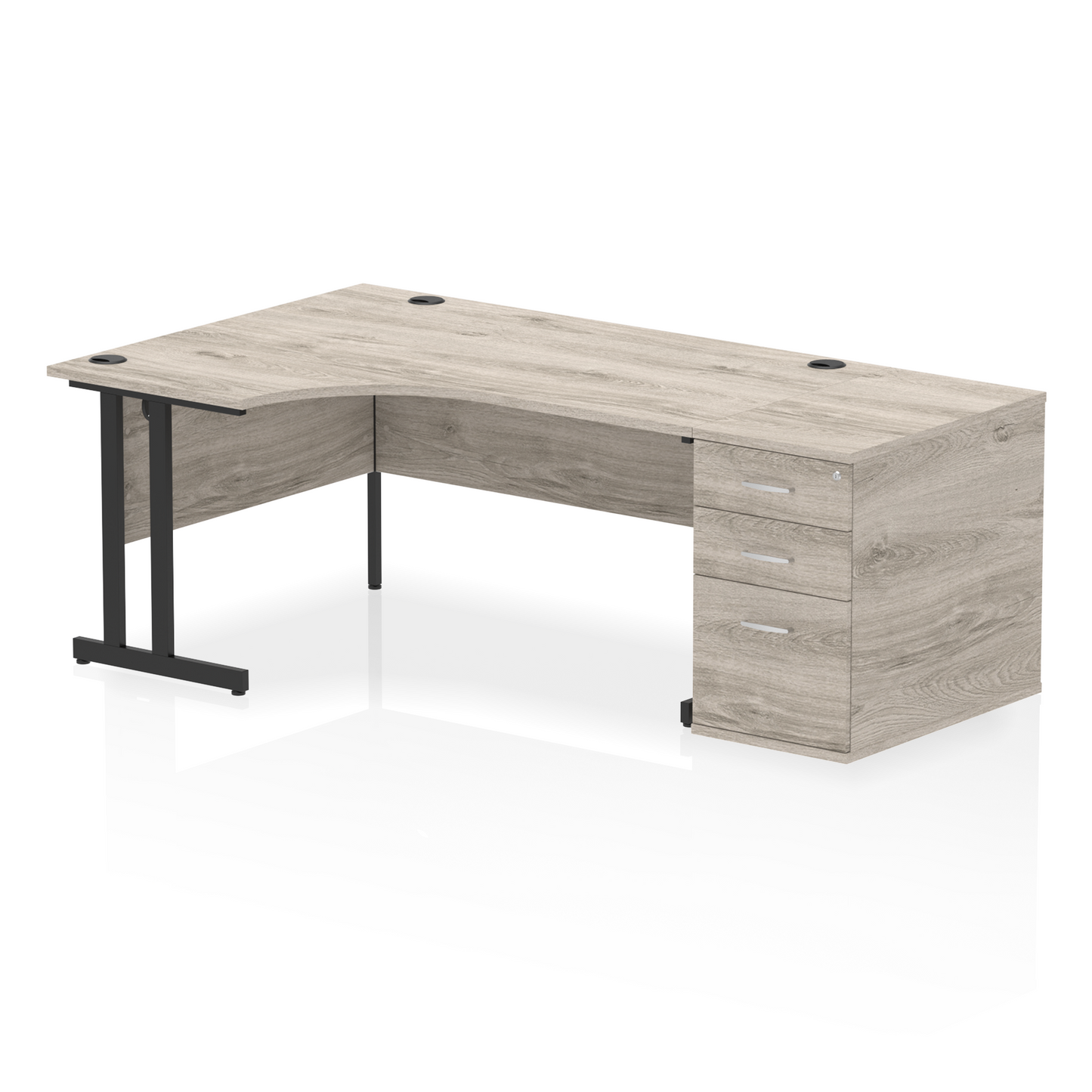 Impulse 1600mm Cantilever Left Crescent Desk Workstation