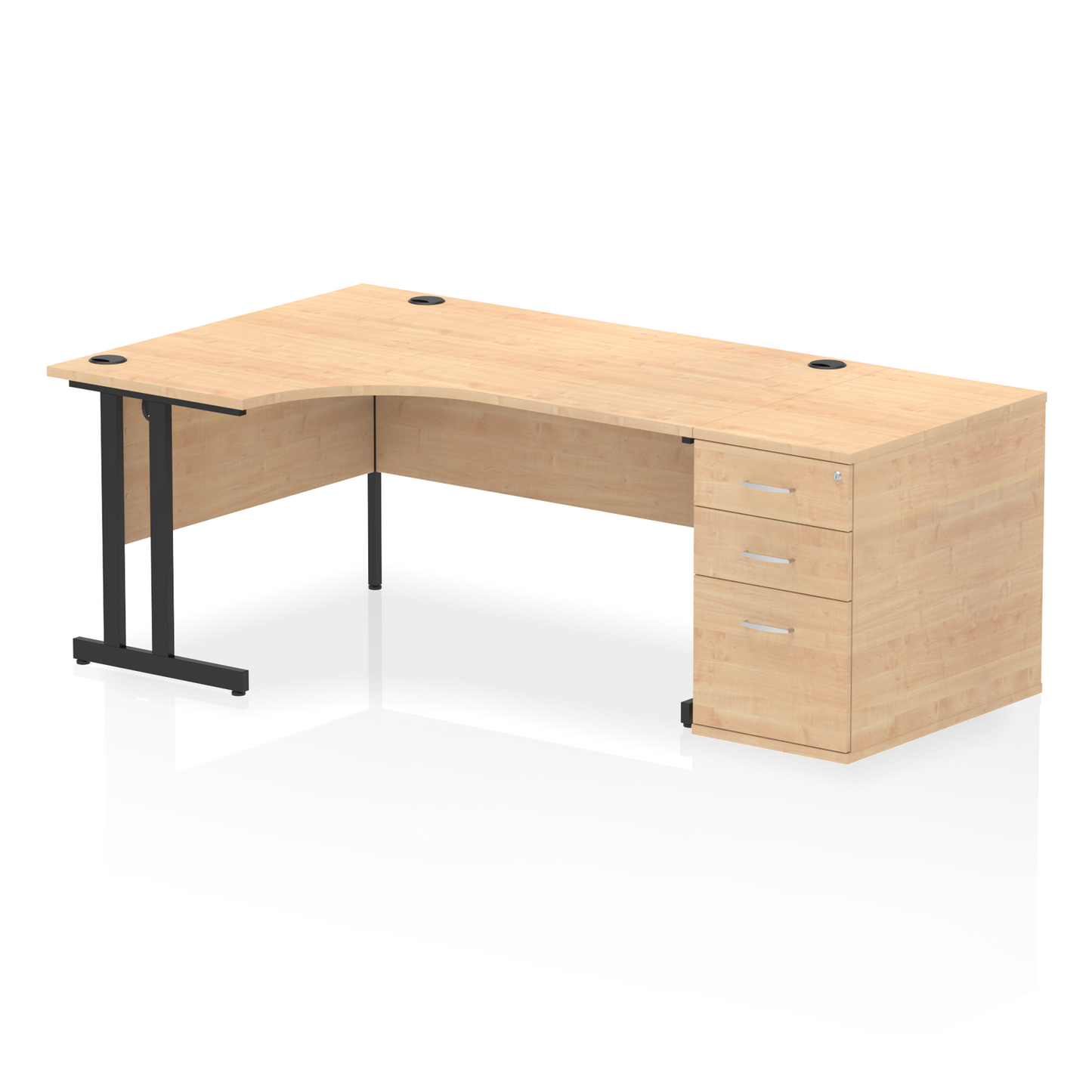 Impulse 1600mm Cantilever Left Crescent Desk Workstation