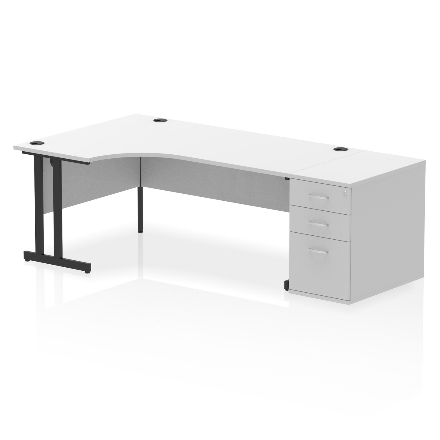 Impulse 1800mm Cantilever Left Crescent Desk Workstation