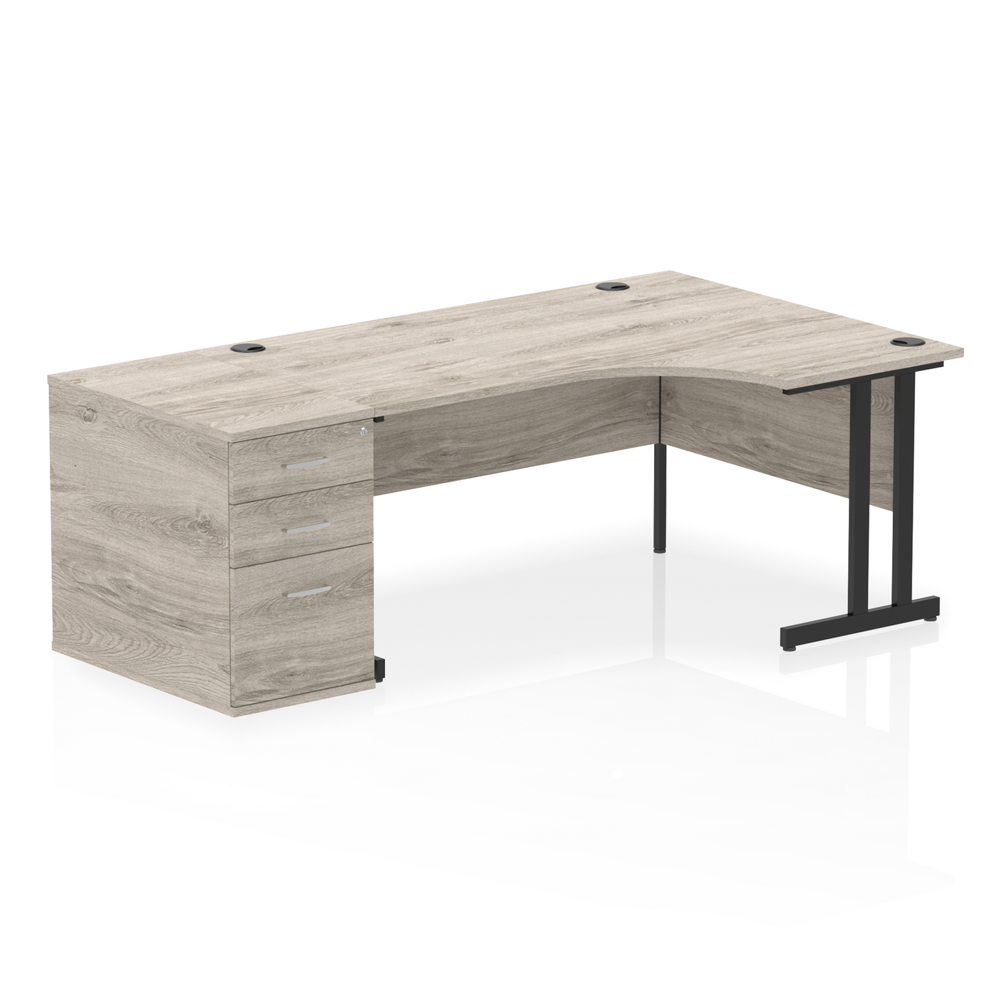 Impulse 1600mm Cantilever Right Crescent Desk Workstation