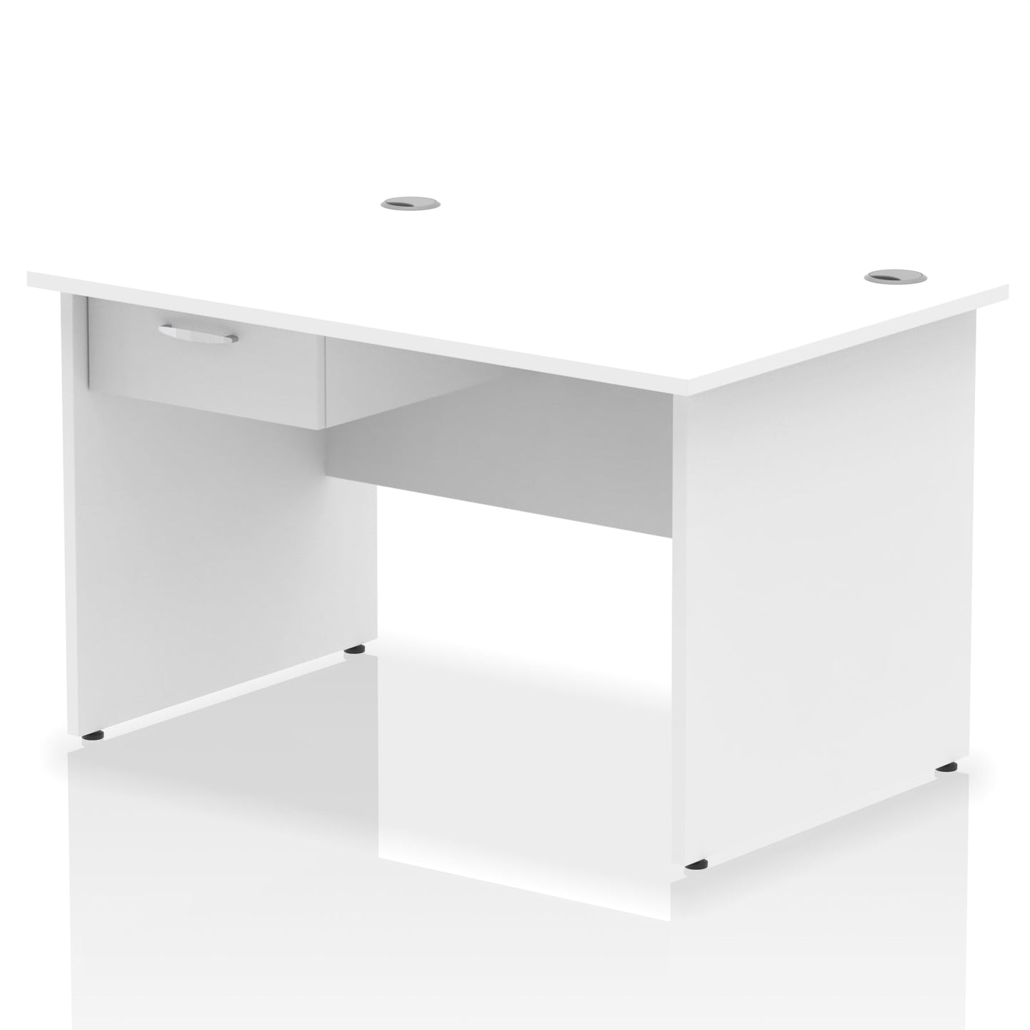 Impulse Panel End Straight Desk Frame With Single One Drawer Fixed Pedestal