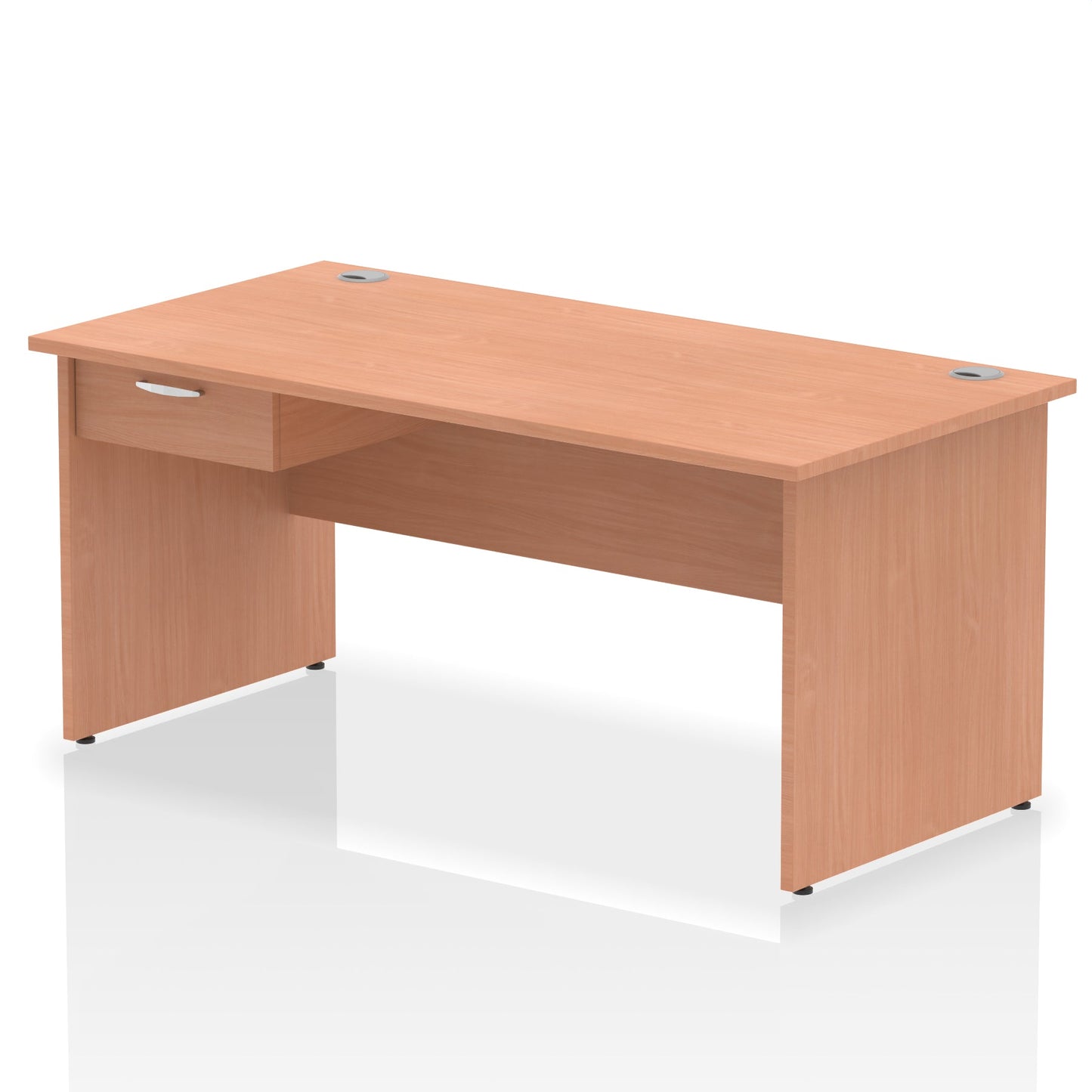 Impulse Panel End Straight Desk Frame With Single One Drawer Fixed Pedestal