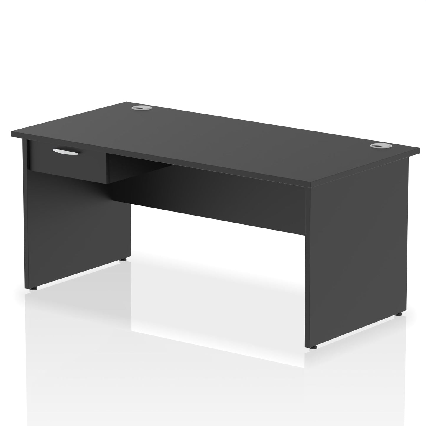 Impulse Panel End Straight Desk Frame With Single One Drawer Fixed Pedestal