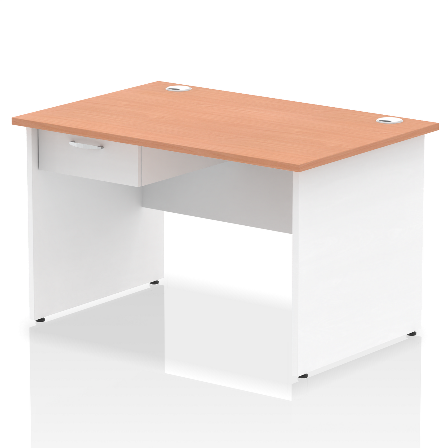 Impulse Panel End Straight Desk Frame With Single One Drawer Fixed Pedestal