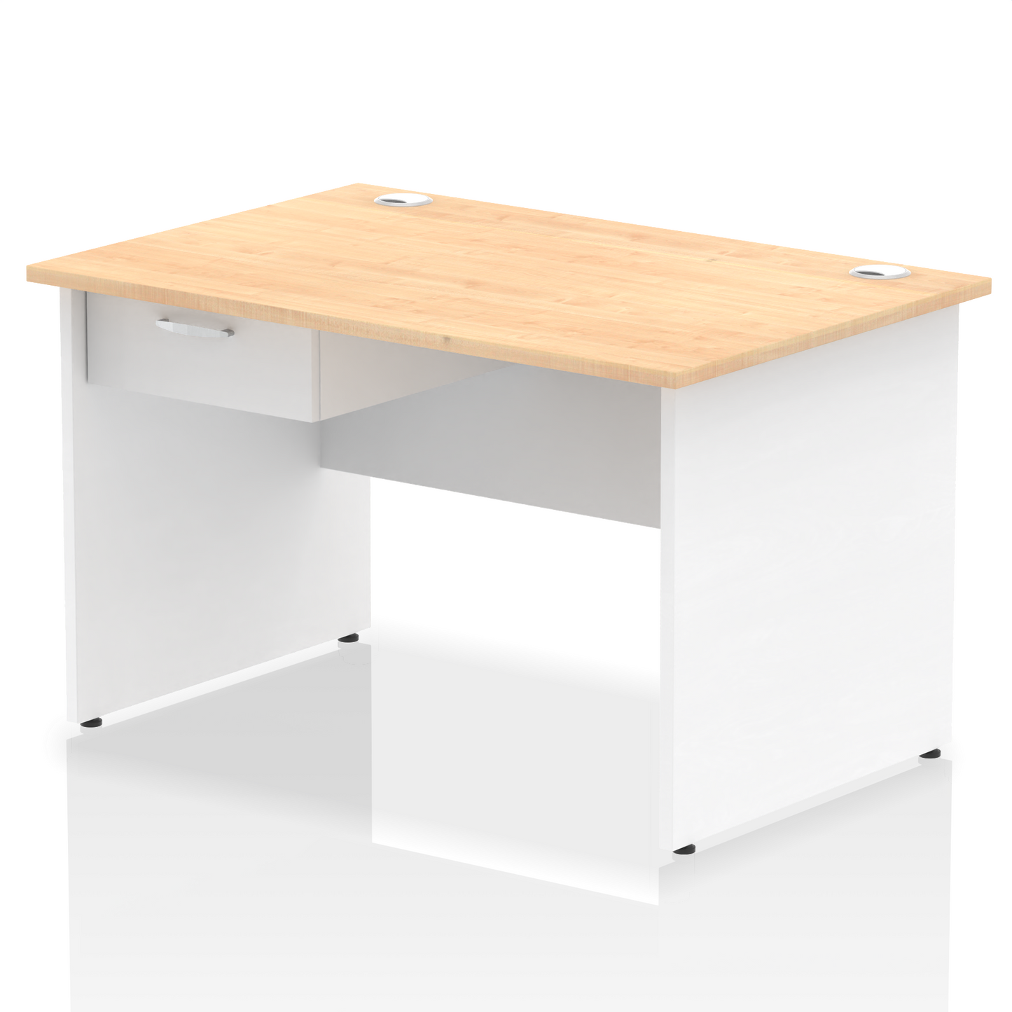 Impulse Panel End Straight Desk Frame With Single One Drawer Fixed Pedestal