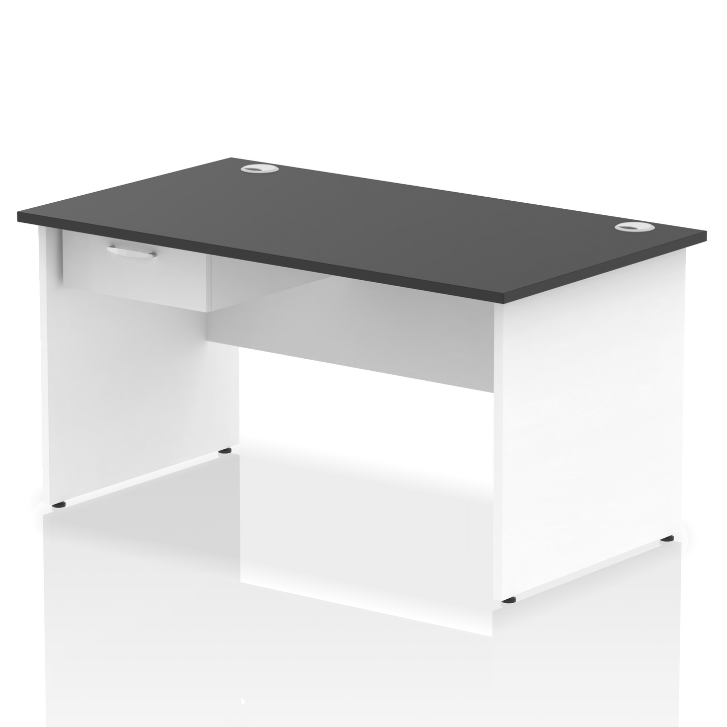 Impulse Panel End Straight Desk Frame With Single One Drawer Fixed Pedestal