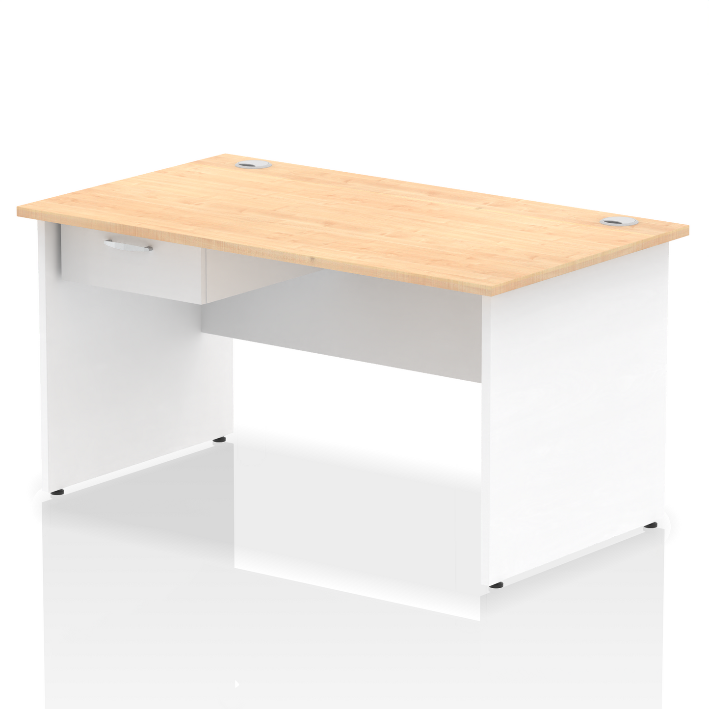 Impulse Panel End Straight Desk Frame With Single One Drawer Fixed Pedestal