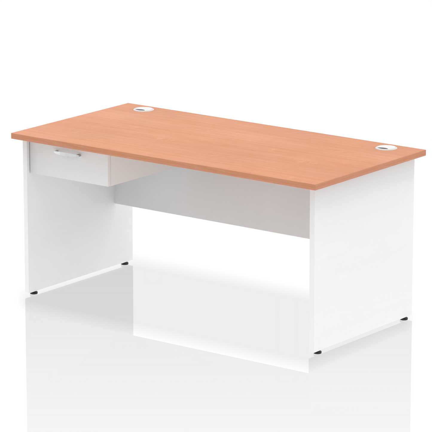 Impulse Panel End Straight Desk Frame With Single One Drawer Fixed Pedestal