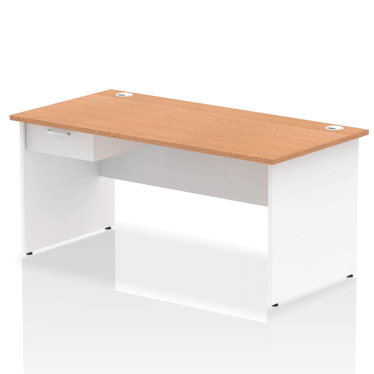 Impulse Panel End Straight Desk Frame With Single One Drawer Fixed Pedestal