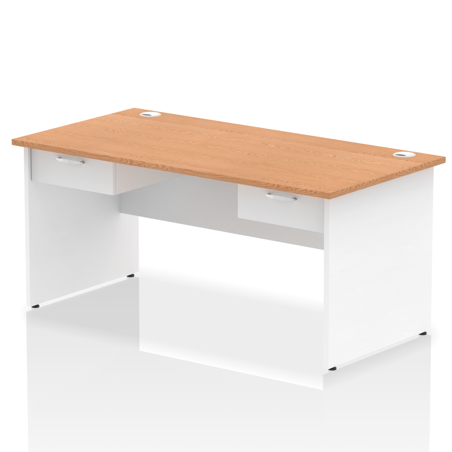 Impulse Panel End Straight Desk Frame With Two One Drawer Fixed Pedestals