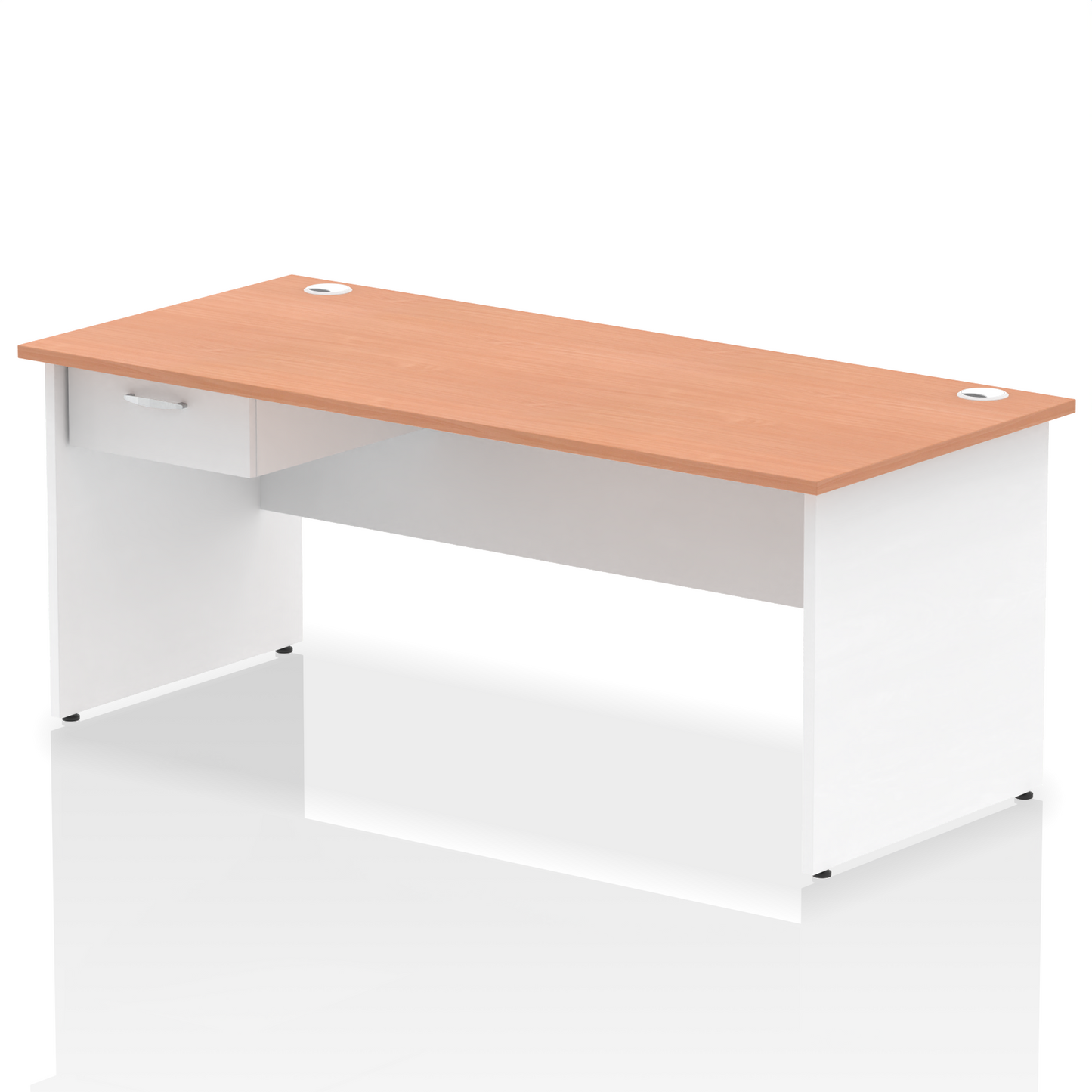 Impulse Panel End Straight Desk Frame With Single One Drawer Fixed Pedestal