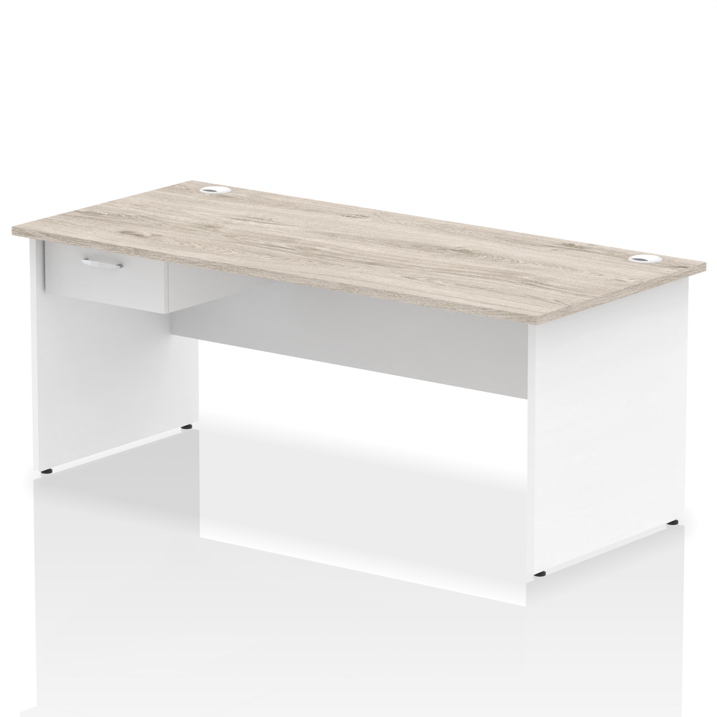 Impulse Panel End Straight Desk Frame With Single One Drawer Fixed Pedestal