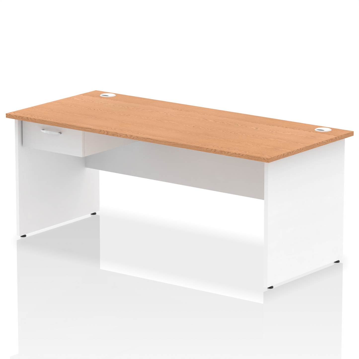 Impulse Panel End Straight Desk Frame With Single One Drawer Fixed Pedestal