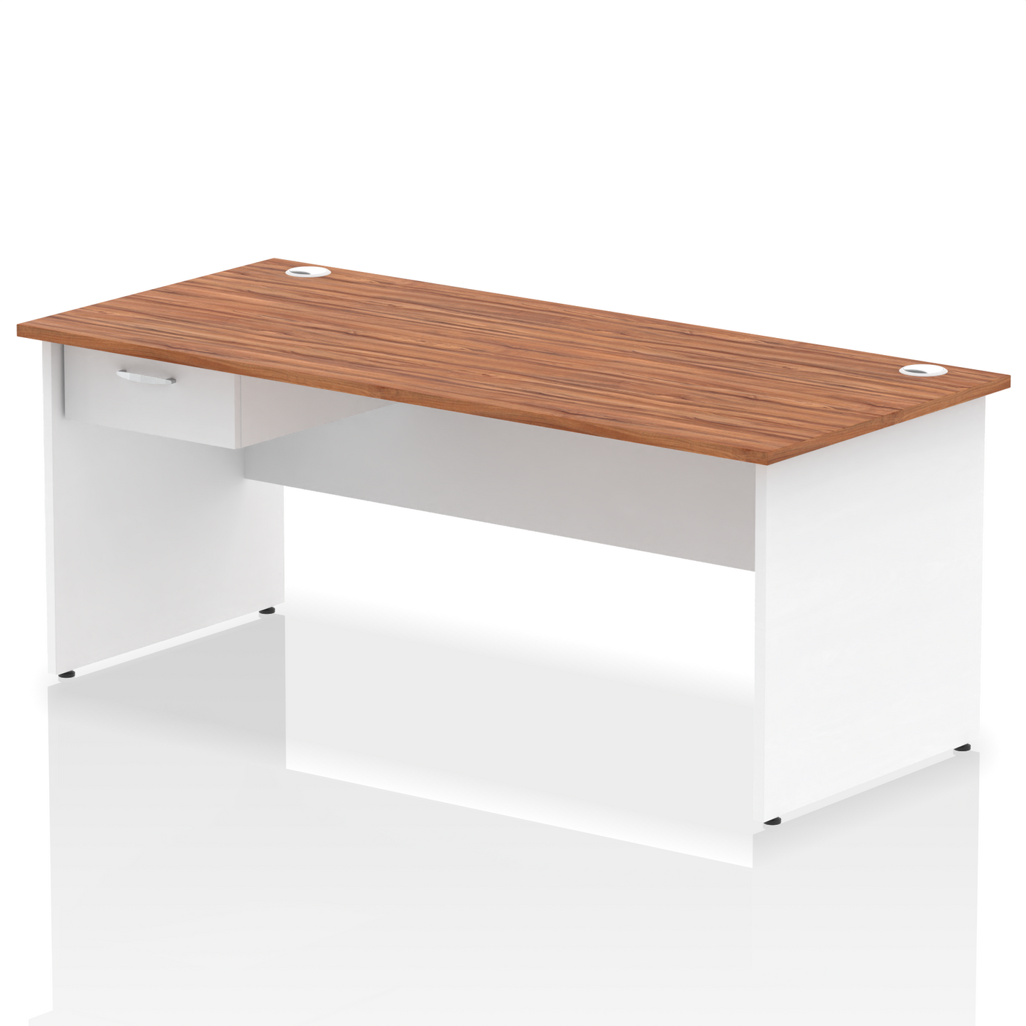 Impulse Panel End Straight Desk Frame With Single One Drawer Fixed Pedestal