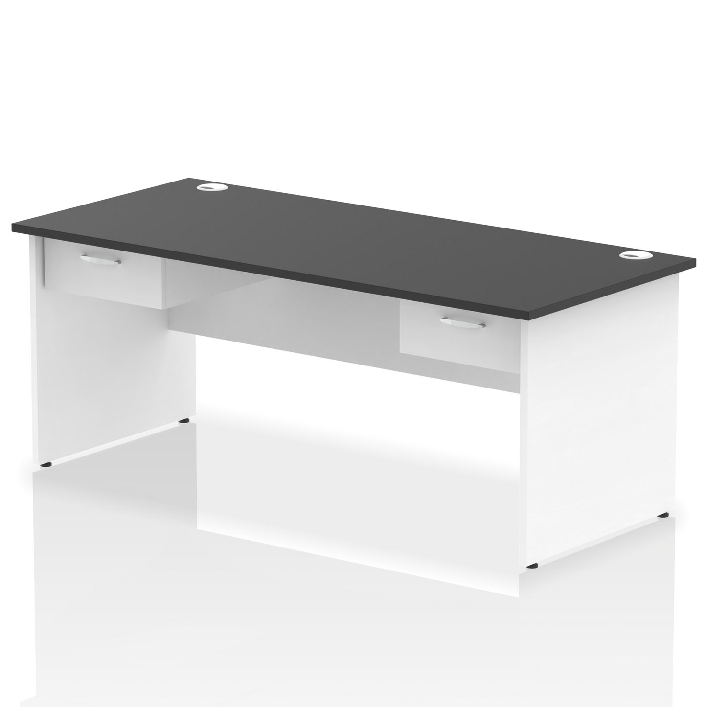 Impulse Panel End Straight Desk Frame With Two One Drawer Fixed Pedestals