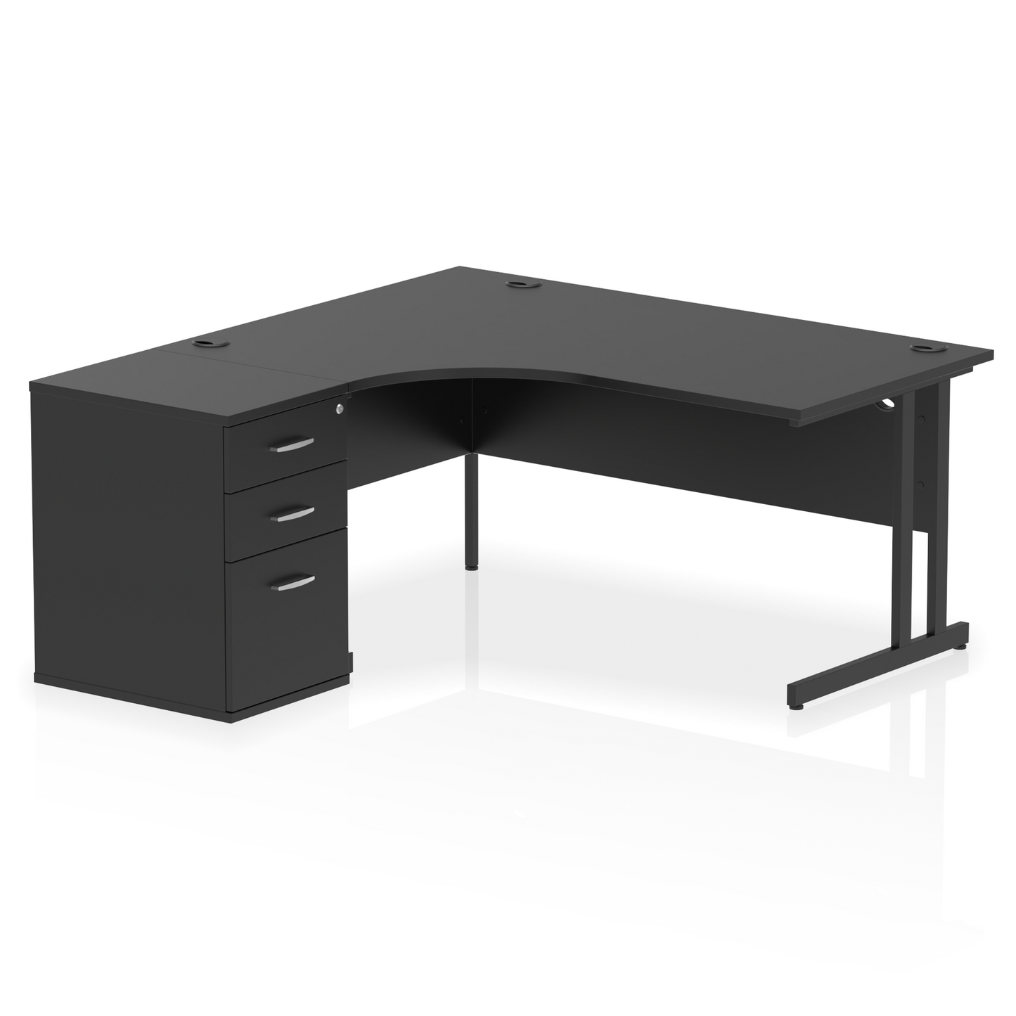 Impulse 1600mm Cantilever Left Crescent Desk Workstation