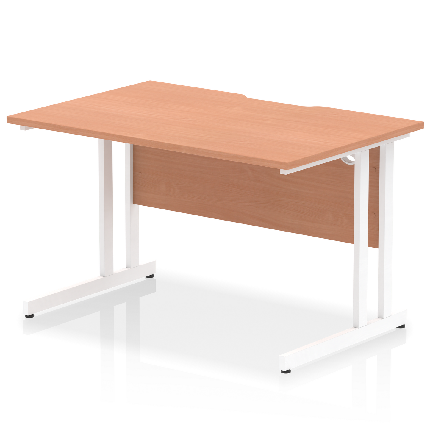 Impulse Scalloped Edge 1200mm Straight Desk Cantilever Leg