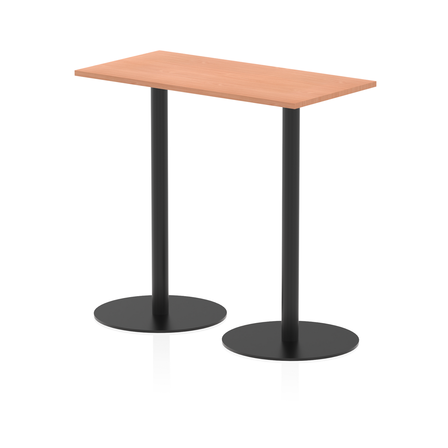 Italia Slimline Rectangular Poseur Table Black Leg