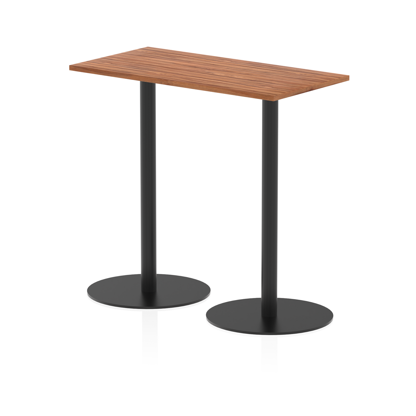 Italia Slimline Rectangular Poseur Table Black Leg