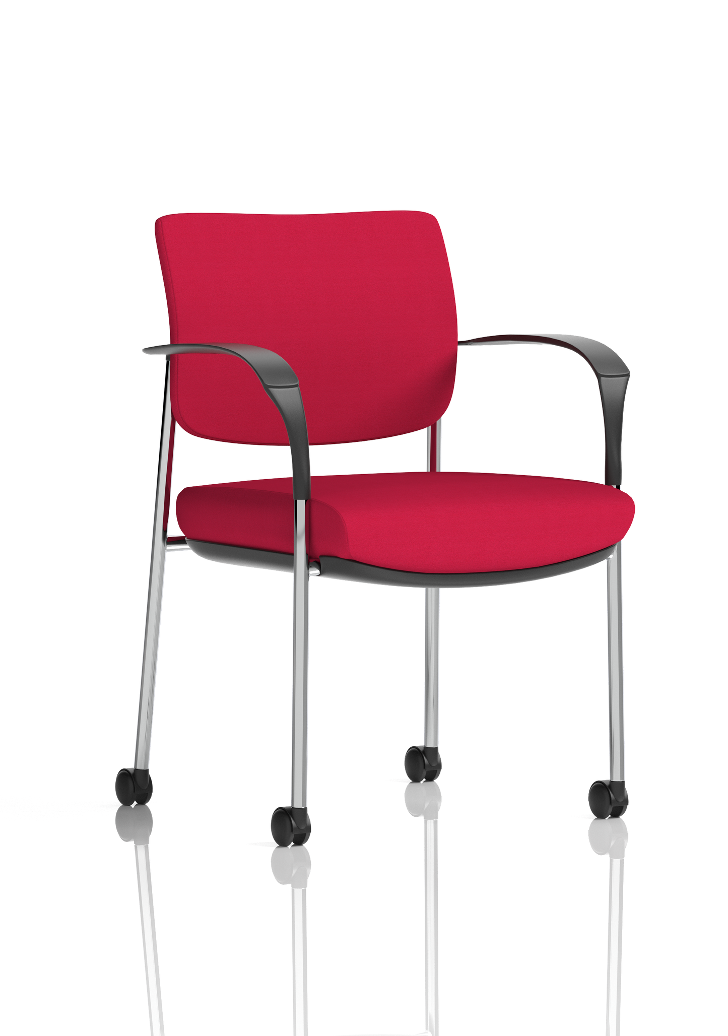 Brunswick Deluxe Medium Back Stacking Visitor Office Chair with Arms with Castors