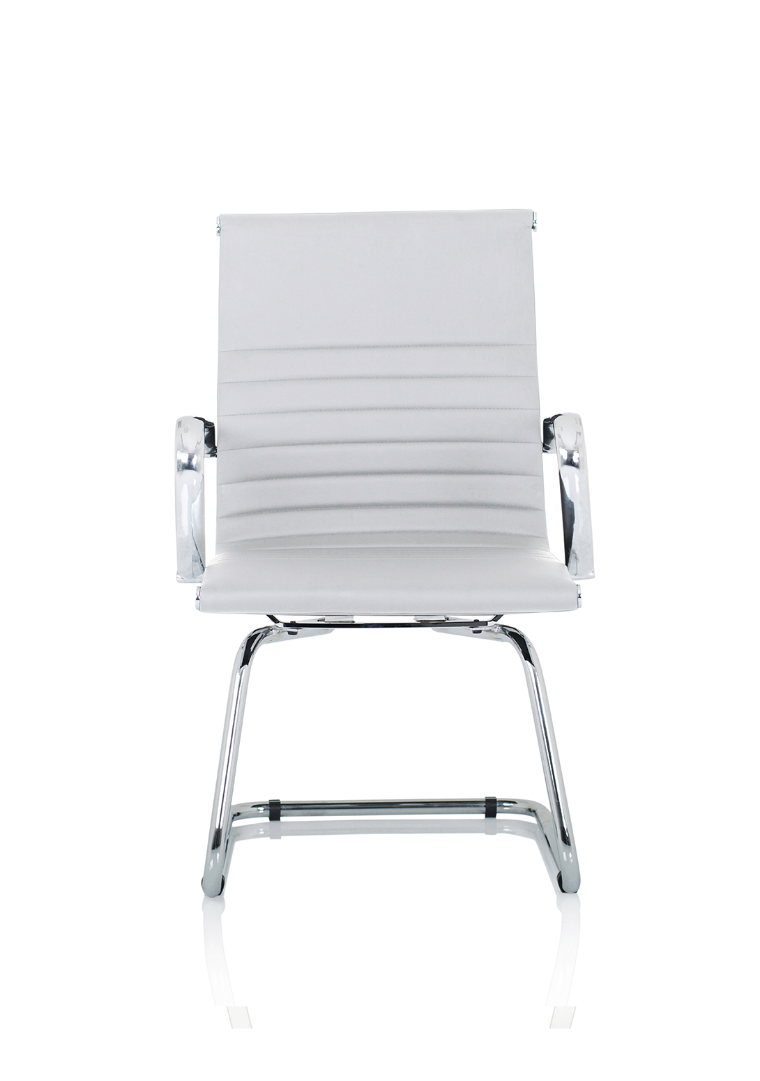 Nola Black Leather Cantilever Visitor Chair with Arms