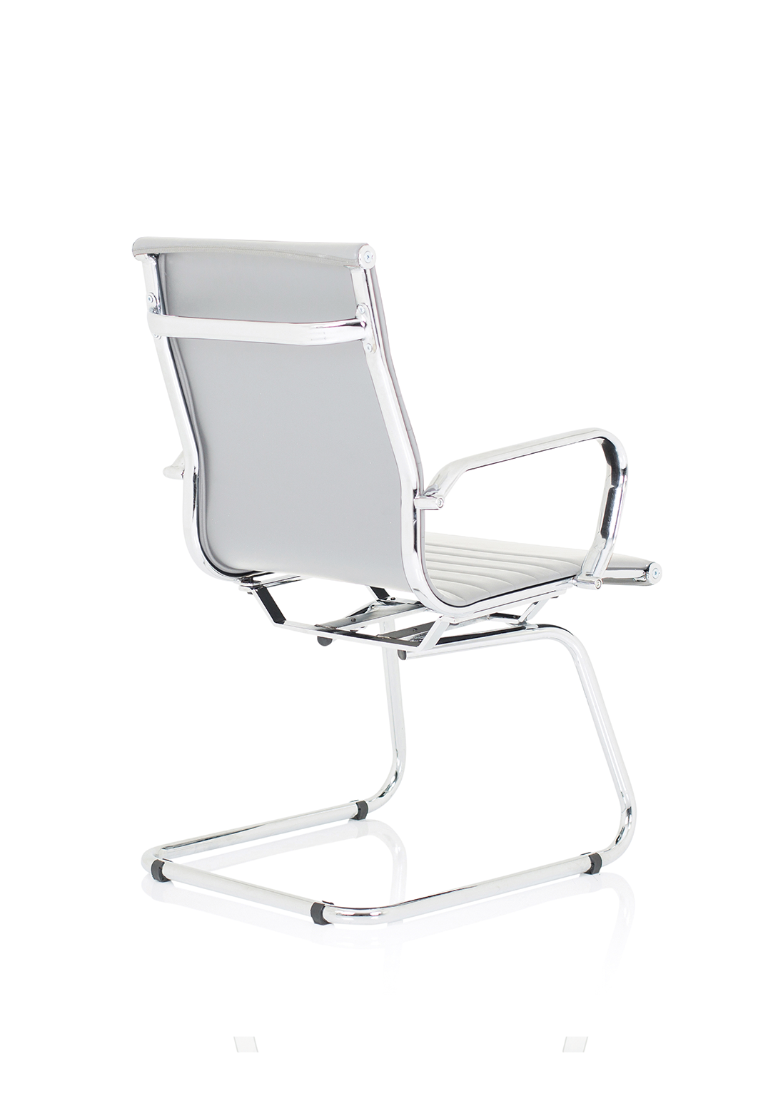 Nola Black Leather Cantilever Visitor Chair with Arms