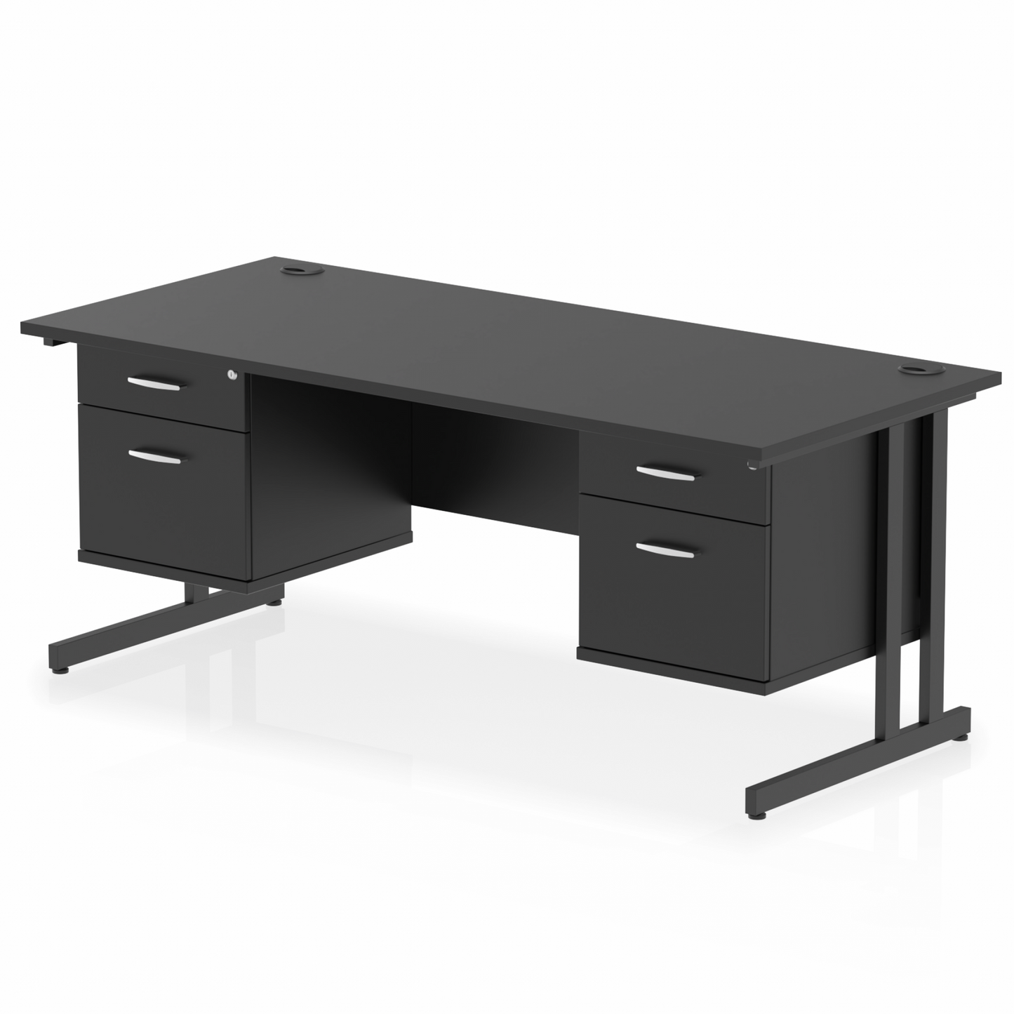 Impulse 1800mm Cantilever Straight Desk With Two Fixed Pedestal