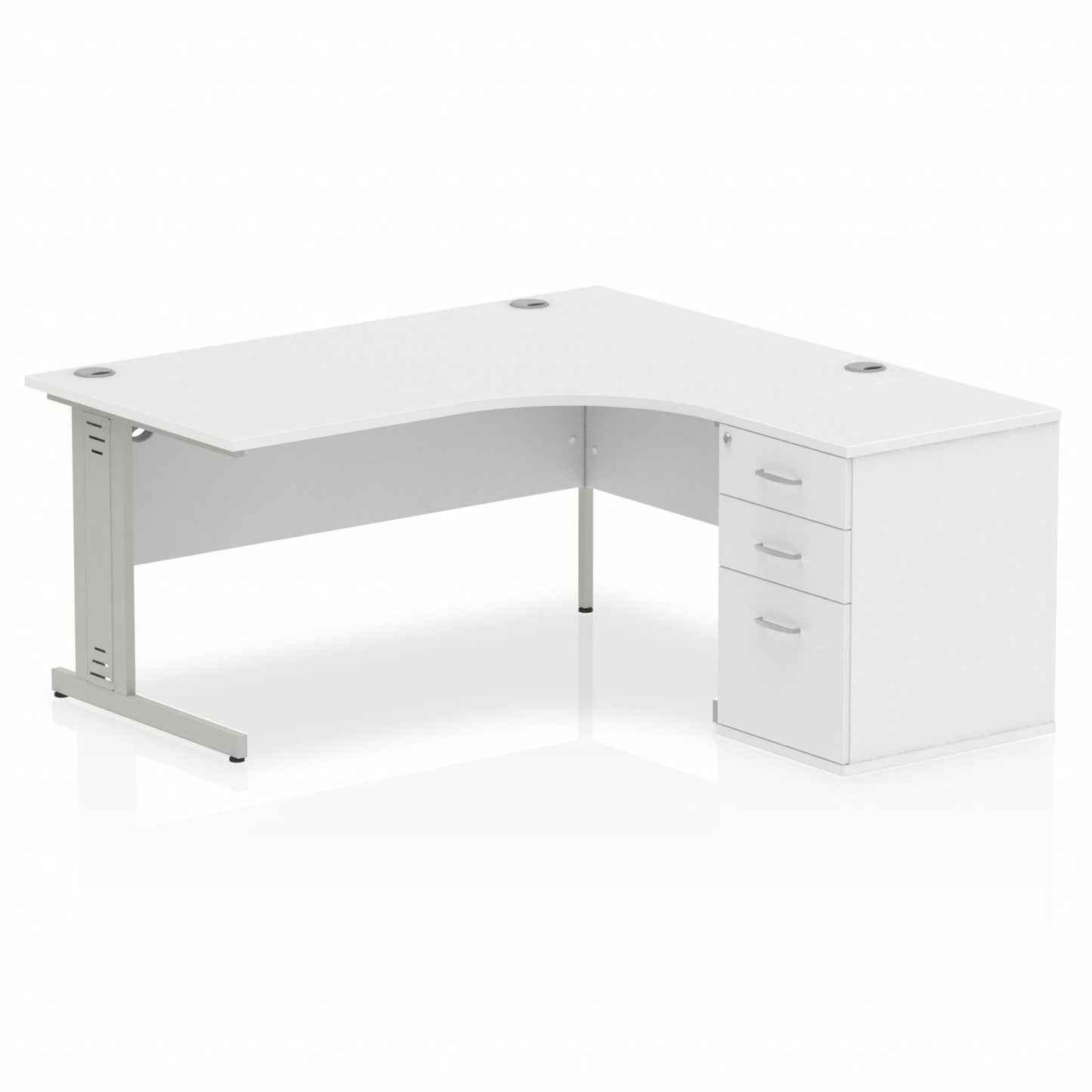 Impulse 1600mm Cable Managed Right Crescent Desk Workstation