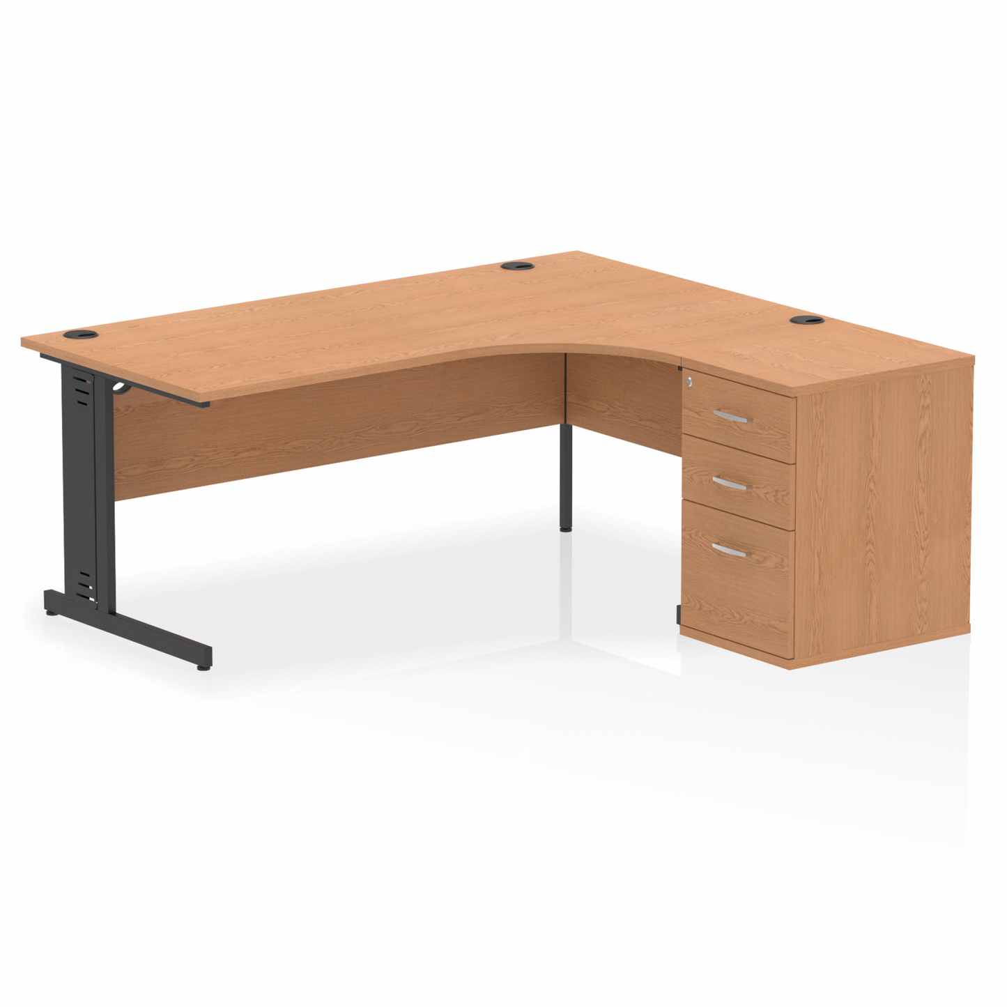 Impulse 1800mm Cable Managed Right Crescent Desk Workstation