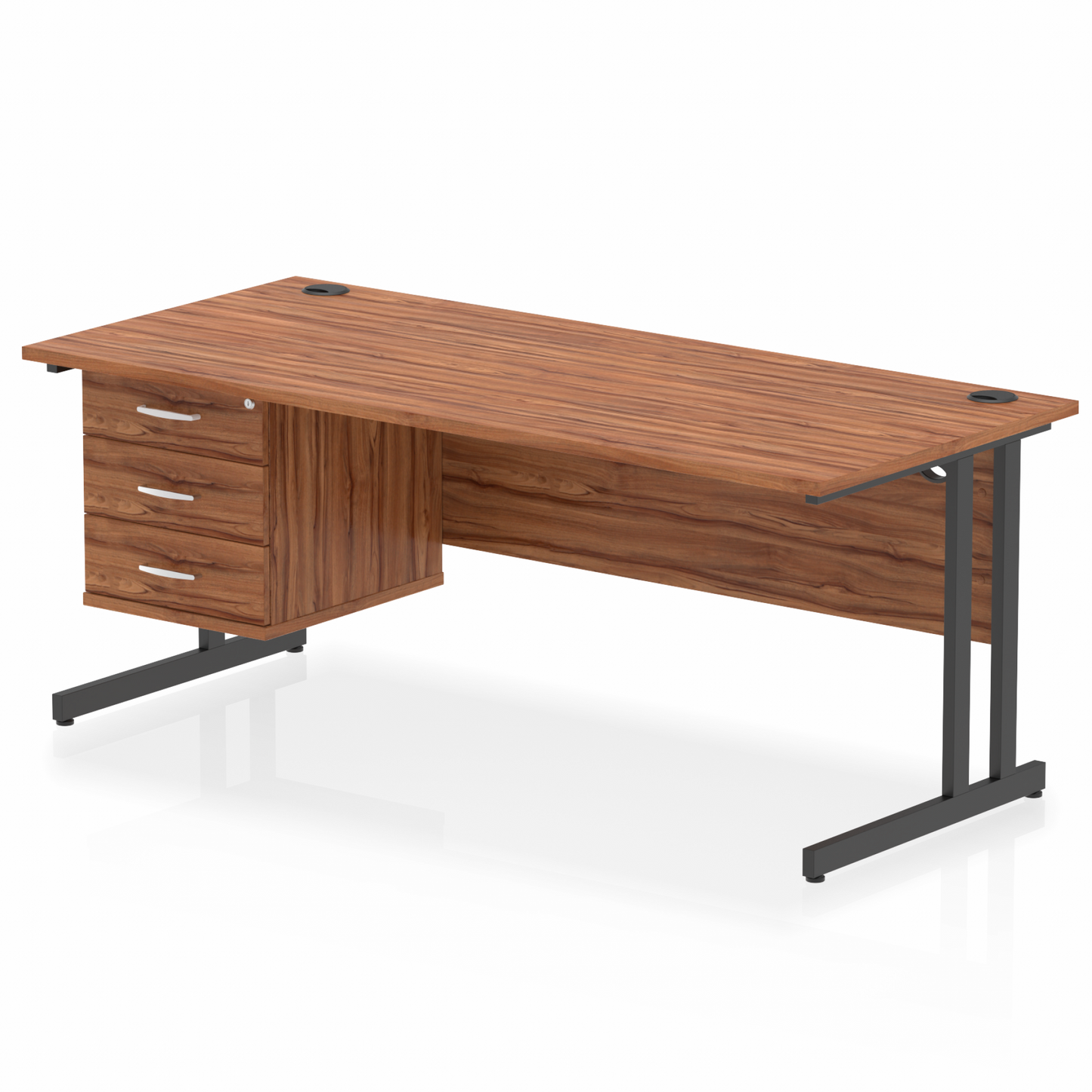 Impulse 1800mm Cantilever Straight Desk With Single Fixed Pedestal