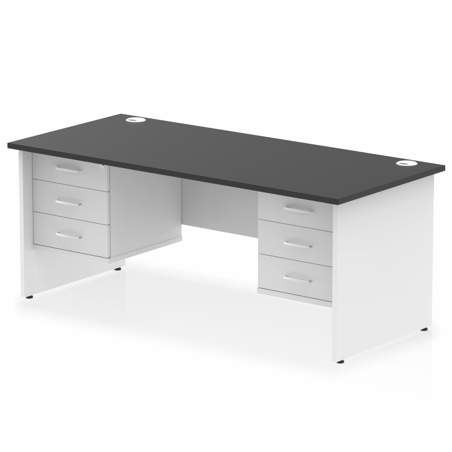 Impulse 1800mm Panel End Straight Desk With Two Fixed Pedestal