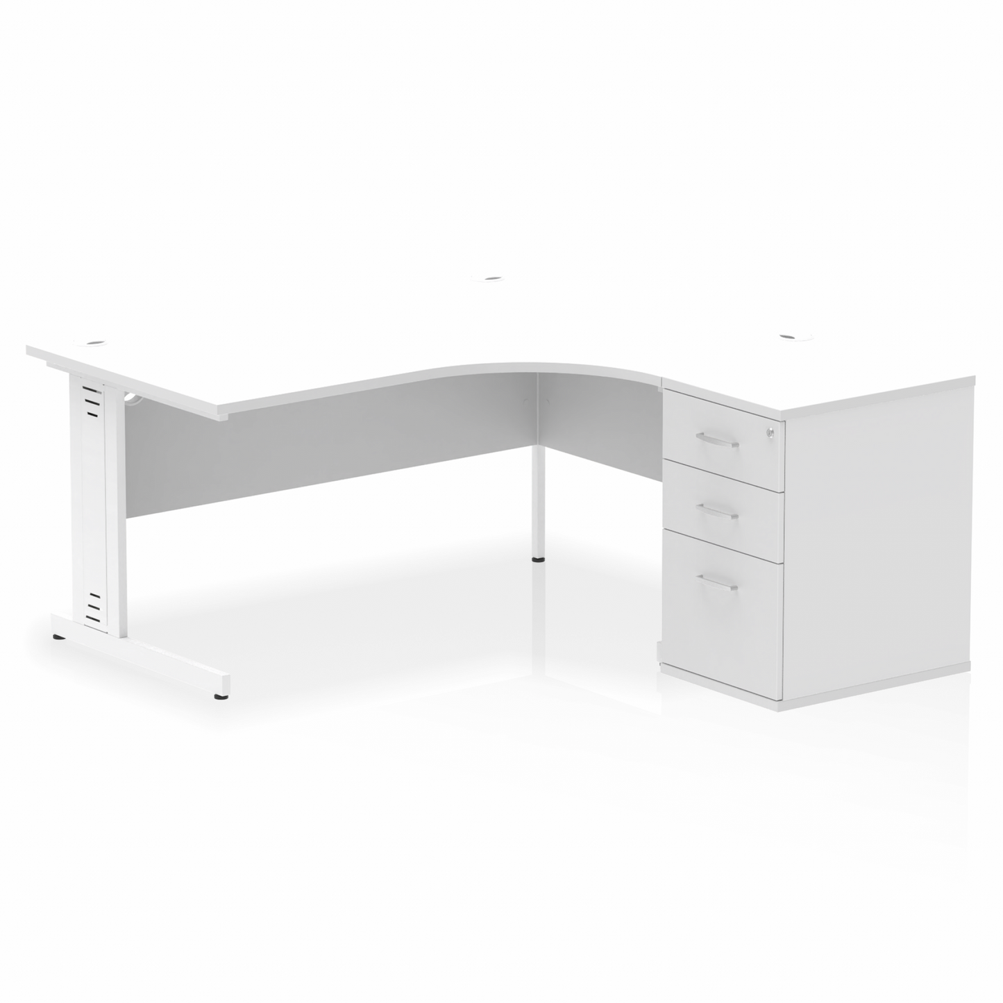 Impulse 1600mm Cable Managed Right Crescent Desk Workstation